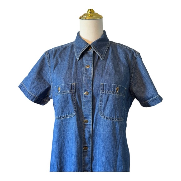 Liz Claiborne Blue Midi Denim Dress Medium 10 - Picture 3 of 7